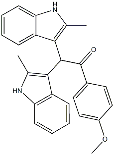 1-(4-methoxyphenyl)-2,2-bis(2-methyl-1H-indol-3-yl)ethanone Structure