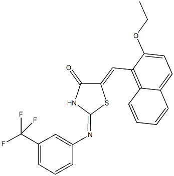 486995-37-3 5-[(2-ethoxy-1-naphthyl)methylene]-2-{[3-(trifluoromethyl)phenyl]imino}-1,3-thiazolidin-4-one