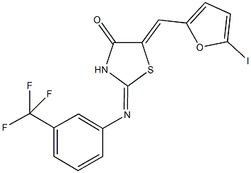 5-[(5-iodo-2-furyl)methylene]-2-{[3-(trifluoromethyl)phenyl]imino}-1,3-thiazolidin-4-one,486995-51-1,结构式