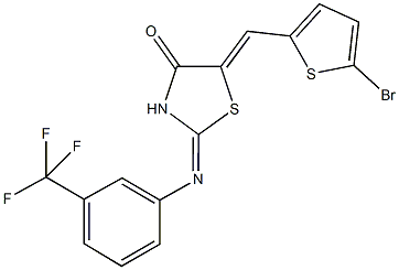 5-[(5-bromo-2-thienyl)methylene]-2-{[3-(trifluoromethyl)phenyl]imino}-1,3-thiazolidin-4-one Structure