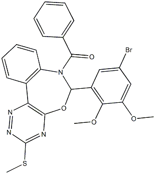 7-benzoyl-6-(5-bromo-2,3-dimethoxyphenyl)-3-(methylsulfanyl)-6,7-dihydro[1,2,4]triazino[5,6-d][3,1]benzoxazepine Structure