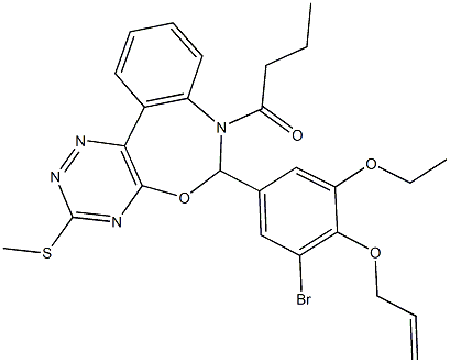 6-[4-(allyloxy)-3-bromo-5-ethoxyphenyl]-7-butyryl-3-(methylsulfanyl)-6,7-dihydro[1,2,4]triazino[5,6-d][3,1]benzoxazepine 结构式