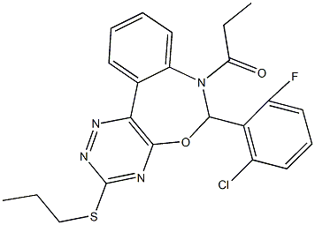 6-(2-chloro-6-fluorophenyl)-7-propionyl-6,7-dihydro[1,2,4]triazino[5,6-d][3,1]benzoxazepin-3-yl propyl sulfide|