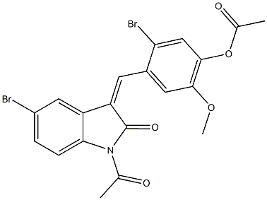 486996-23-0 4-[(1-acetyl-5-bromo-2-oxo-1,2-dihydro-3H-indol-3-ylidene)methyl]-5-bromo-2-methoxyphenyl acetate