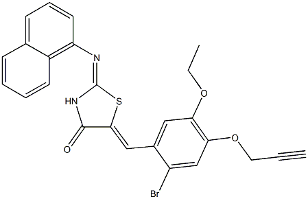 486996-61-6 5-[2-bromo-5-ethoxy-4-(prop-2-ynyloxy)benzylidene]-2-(1-naphthylimino)-1,3-thiazolidin-4-one