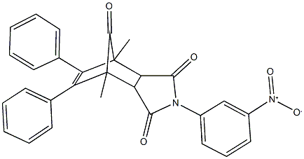 4-{3-nitrophenyl}-1,7-dimethyl-8,9-diphenyl-4-azatricyclo[5.2.1.0~2,6~]dec-8-ene-3,5,10-trione,486996-68-3,结构式