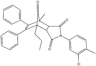 4-(3-chloro-4-methylphenyl)-1-methyl-8,9-diphenyl-7-propyl-4-azatricyclo[5.2.1.0~2,6~]dec-8-ene-3,5,10-trione,486996-70-7,结构式