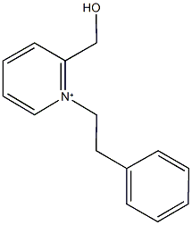 2-(hydroxymethyl)-1-(2-phenylethyl)pyridinium 结构式