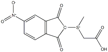 [{5-nitro-1,3-dioxo-2,3-dihydro-1H-inden-2-yl}(methyl)-lambda~4~-sulfanyl]acetic acid 化学構造式