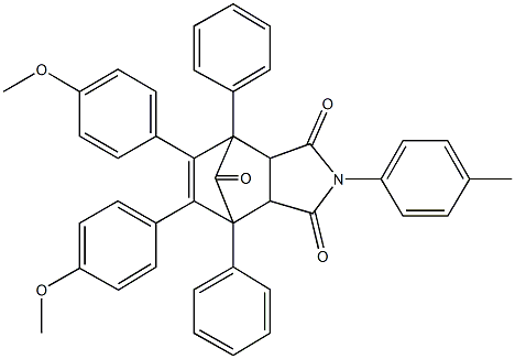8,9-bis(4-methoxyphenyl)-4-(4-methylphenyl)-1,7-diphenyl-4-azatricyclo[5.2.1.0~2,6~]dec-8-ene-3,5,10-trione 结构式