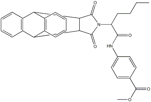 methyl 4-{[2-(16,18-dioxo-17-azapentacyclo[6.6.5.0~2,7~.0~9,14~.0~15,19~]nonadeca-2,4,6,9,11,13-hexaen-17-yl)hexanoyl]amino}benzoate Struktur