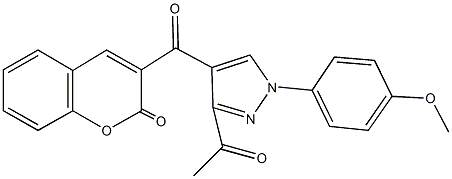 3-{[3-acetyl-1-(4-methoxyphenyl)-1H-pyrazol-4-yl]carbonyl}-2H-chromen-2-one Structure