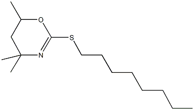 4,4,6-trimethyl-2-(octylsulfanyl)-5,6-dihydro-4H-1,3-oxazine Struktur