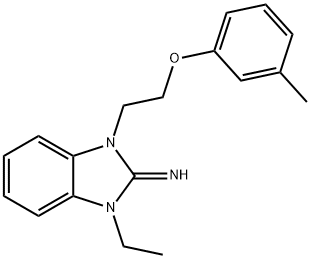 487014-83-5 1-ethyl-3-[2-(3-methylphenoxy)ethyl]-1,3-dihydro-2H-benzimidazol-2-imine