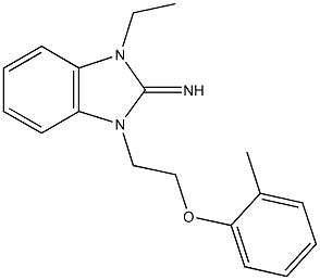 1-ethyl-3-[2-(2-methylphenoxy)ethyl]-1,3-dihydro-2H-benzimidazol-2-imine 化学構造式