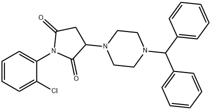 3-(4-benzhydrylpiperazin-1-yl)-1-(2-chlorophenyl)pyrrolidine-2,5-dione Struktur