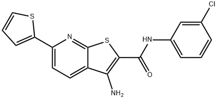 3-amino-N-(3-chlorophenyl)-6-thien-2-ylthieno[2,3-b]pyridine-2-carboxamide Struktur