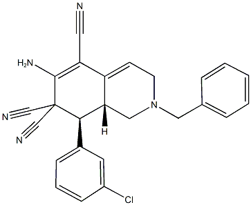 6-amino-2-benzyl-8-(3-chlorophenyl)-2,3,8,8a-tetrahydro-5,7,7(1H)-isoquinolinetricarbonitrile|