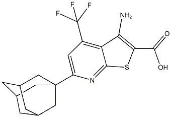 6-(1-adamantyl)-3-amino-4-(trifluoromethyl)thieno[2,3-b]pyridine-2-carboxylic acid,488087-18-9,结构式