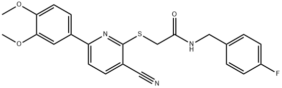 488089-17-4 2-{[3-cyano-6-(3,4-dimethoxyphenyl)pyridin-2-yl]sulfanyl}-N-(4-fluorobenzyl)acetamide