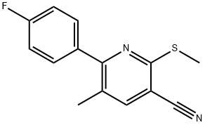 6-(4-fluorophenyl)-5-methyl-2-(methylsulfanyl)nicotinonitrile Structure