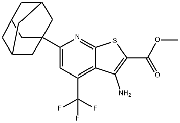 methyl 6-(1-adamantyl)-3-amino-4-(trifluoromethyl)thieno[2,3-b]pyridine-2-carboxylate,488093-38-5,结构式