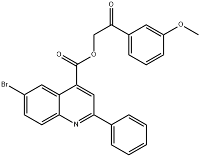 2-(3-methoxyphenyl)-2-oxoethyl 6-bromo-2-phenyl-4-quinolinecarboxylate Struktur