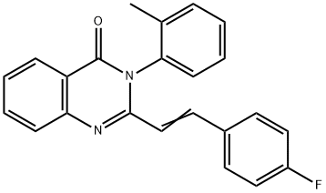2-[2-(4-fluorophenyl)vinyl]-3-(2-methylphenyl)-4(3H)-quinazolinone 化学構造式