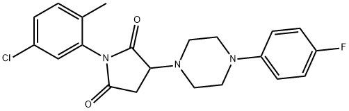 1-(5-chloro-2-methylphenyl)-3-[4-(4-fluorophenyl)piperazin-1-yl]pyrrolidine-2,5-dione 化学構造式