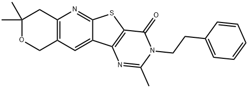 2,8,8-trimethyl-3-(2-phenylethyl)-7,10-dihydro-8H-pyrano[3'',4'':5',6']pyrido[3',2':4,5]thieno[3,2-d]pyrimidin-4(3H)-one|