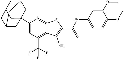 488119-86-4 6-(1-adamantyl)-3-amino-N-(3,4-dimethoxyphenyl)-4-(trifluoromethyl)thieno[2,3-b]pyridine-2-carboxamide