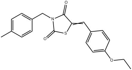 5-(4-ethoxybenzylidene)-3-(4-methylbenzyl)-1,3-thiazolidine-2,4-dione,488133-85-3,结构式
