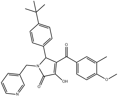 5-(4-tert-butylphenyl)-3-hydroxy-4-(4-methoxy-3-methylbenzoyl)-1-(pyridin-3-ylmethyl)-1,5-dihydro-2H-pyrrol-2-one,488134-34-5,结构式