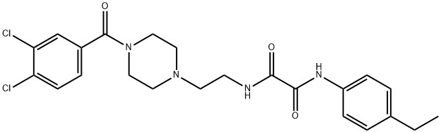 N~1~-{2-[4-(3,4-dichlorobenzoyl)-1-piperazinyl]ethyl}-N~2~-(4-ethylphenyl)ethanediamide 化学構造式