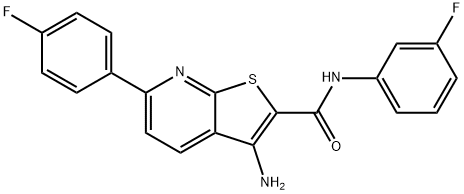 3-amino-N-(3-fluorophenyl)-6-(4-fluorophenyl)thieno[2,3-b]pyridine-2-carboxamide Structure