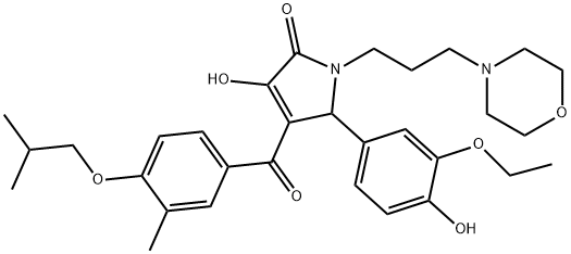 5-(3-ethoxy-4-hydroxyphenyl)-3-hydroxy-4-(4-isobutoxy-3-methylbenzoyl)-1-(3-morpholin-4-ylpropyl)-1,5-dihydro-2H-pyrrol-2-one Structure