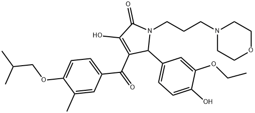 5-(3-ethoxy-4-hydroxyphenyl)-3-hydroxy-4-(4-isobutoxy-3-methylbenzoyl)-1-(3-morpholin-4-ylpropyl)-1,5-dihydro-2H-pyrrol-2-one Struktur