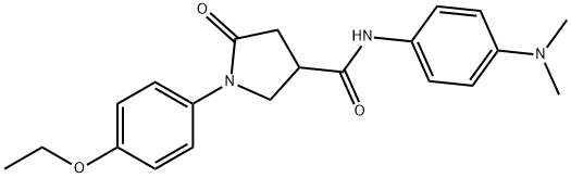 N-[4-(dimethylamino)phenyl]-1-(4-ethoxyphenyl)-5-oxo-3-pyrrolidinecarboxamide,488718-77-0,结构式
