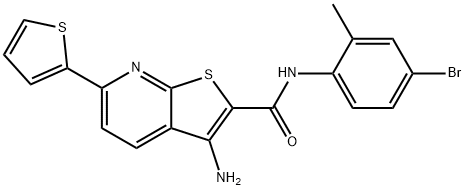 3-amino-N-(4-bromo-2-methylphenyl)-6-thien-2-ylthieno[2,3-b]pyridine-2-carboxamide Structure