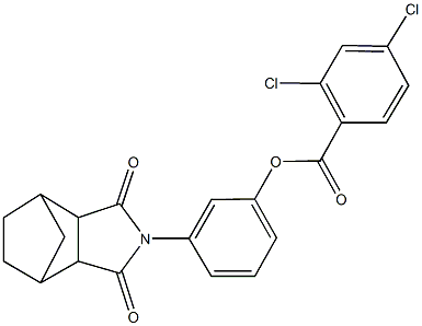 3-(3,5-dioxo-4-azatricyclo[5.2.1.0~2,6~]dec-4-yl)phenyl 2,4-dichlorobenzoate Struktur