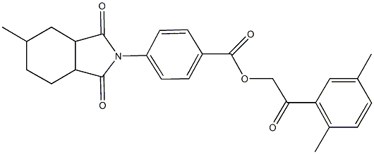 2-(2,5-dimethylphenyl)-2-oxoethyl 4-(5-methyl-1,3-dioxooctahydro-2H-isoindol-2-yl)benzoate 化学構造式