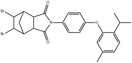 8,9-dibromo-4-[4-(2-isopropyl-5-methylphenoxy)phenyl]-4-azatricyclo[5.2.1.0~2,6~]decane-3,5-dione 结构式