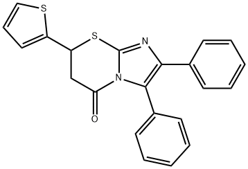 2,3-diphenyl-7-(2-thienyl)-6,7-dihydro-5H-imidazo[2,1-b][1,3]thiazin-5-one 化学構造式