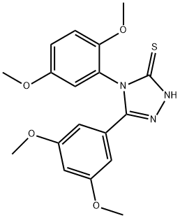 4-(2,5-dimethoxyphenyl)-5-(3,5-dimethoxyphenyl)-4H-1,2,4-triazole-3-thiol 结构式