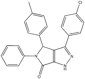 3-(4-chlorophenyl)-4-(4-methylphenyl)-5-phenyl-4,5-dihydropyrrolo[3,4-c]pyrazol-6(1H)-one Structure