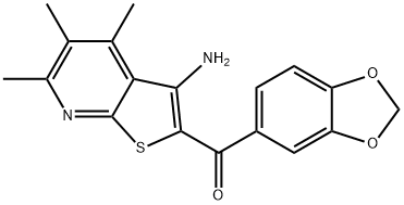(3-amino-4,5,6-trimethylthieno[2,3-b]pyridin-2-yl)(1,3-benzodioxol-5-yl)methanone 结构式