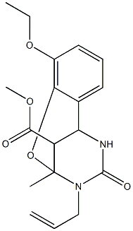 methyl 1~1~-allyl-3~3~-ethoxy-1~6~-methyl-1~2~-oxo-1~1~,1~2~,1~3~,1~4~,1~5~,1~6~-hexahydro-3(1,2)-benza-2-oxa-1(4,6)-pyrimidinacyclopropaphane-1~5~-carboxylate Structure