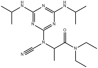 2-[[4,6-bis(isopropylamino)-1,3,5-triazin-2-yl](cyano)amino]-N,N-diethylpropanamide Structure