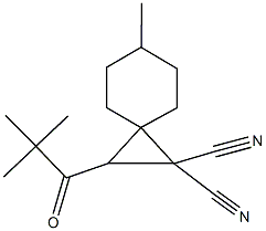 2-(2,2-dimethylpropanoyl)-6-methylspiro[2.5]octane-1,1-dicarbonitrile Struktur