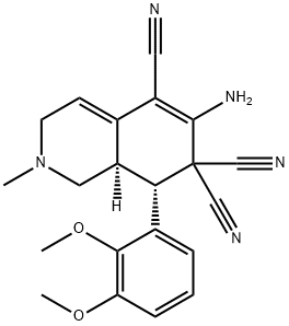 6-amino-8-(2,3-dimethoxyphenyl)-2-methyl-2,3,8,8a-tetrahydro-5,7,7(1H)-isoquinolinetricarbonitrile Structure